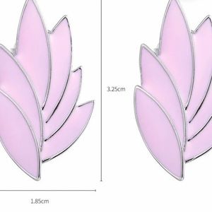 PINK - 925 Silver Needle Leaf Wireless AirPods Earphone Earrings Anti-lost